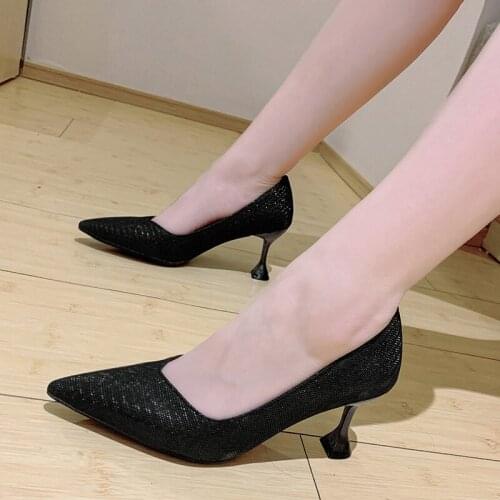 New mesh breathable Thin Heels shallow Pointed Toe fashion ladies casual womens shoes red high heels