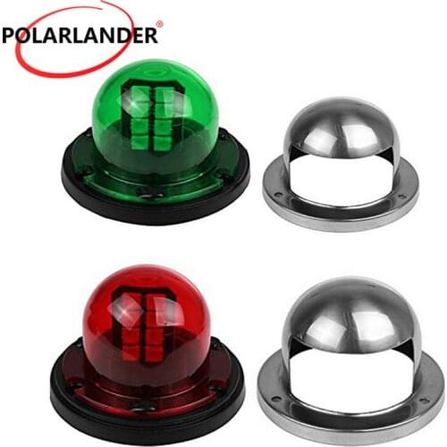 1 Pair/Set 12V Stainless Steel LED Bow Traffic Lamp Universal Indication Navigation Light Red & Green For Marine Boat Yacht