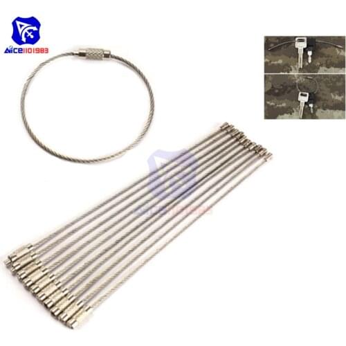 Diymore 10PCS/Lot Stainless Steel Keychain 150mm Cable Wire for Outdoor Hiking Camping Climbing