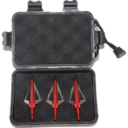3PCs 3-Fixed Blade Broadhead 125 Grain for Fiberglass/Carbon Arrow Hunting Arrowhead +1 Small Black Broadhead Box