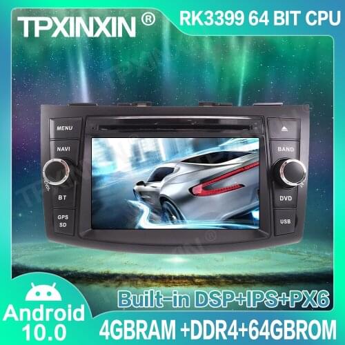 4+64G DSP PX6 Android 10.0 For SUZUKI SWIFT 2011+ Car GPS Navigation Player Car Multimedia Player Head Unit Tape Recorder IPS