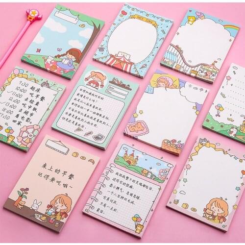 50 sheets Kawaii Sticky Notes Cute Cartoon Post-it Sticker Label Bookmark Memorandum School Office Supplies Stationery