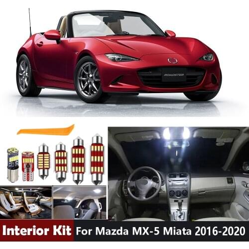 8Pcs Led Bulbs Canbus Led Interior Light Kit For Mazda MX-5 Miata 2016 2017 2018 2019 2020 2021 Trunk License Plate Light