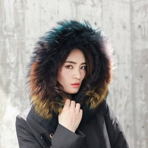 90% white duck down, jacket with raccoon fur collar, winter coat, womens korean down jacket