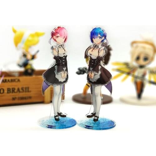 Re Zero Starting Life in Another World Ram Rem B acrylic standee figurines desk decoration cake topper anime