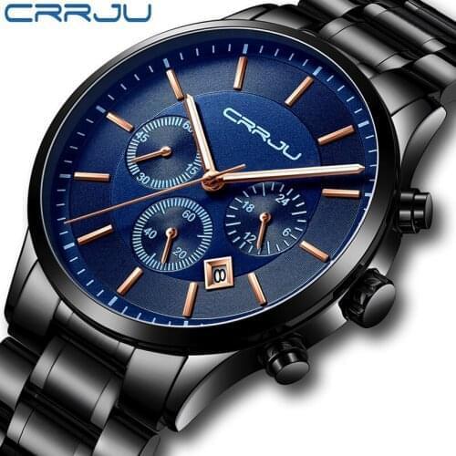 CRRJU Relogio Masculino Men Watches Luxury Famous Top Brand Mens Fashion Casual Dress Watch Military Quartz Wristwatches Mens