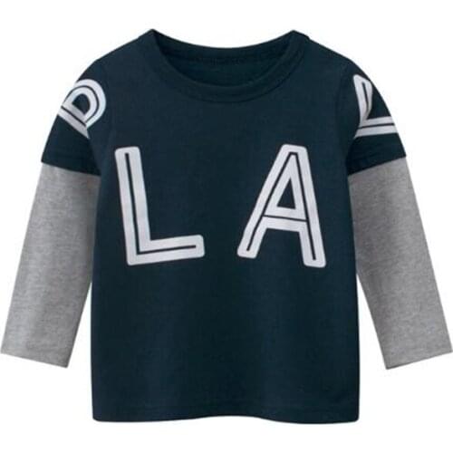 New Spring Autumn Kid Boys Shirt Tees Fashion Letters Children T Shirts Long-Sleeve Baby Boys Cotton Tops Clothing