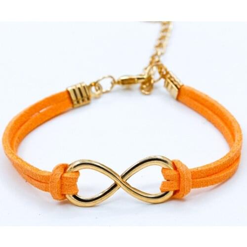 Trendy Unisex Rope Gold Color Infinity Charm Bracelets Bangles For Women Lovers Leather Symbol Bohemian Jewelry Gift Wholesale
