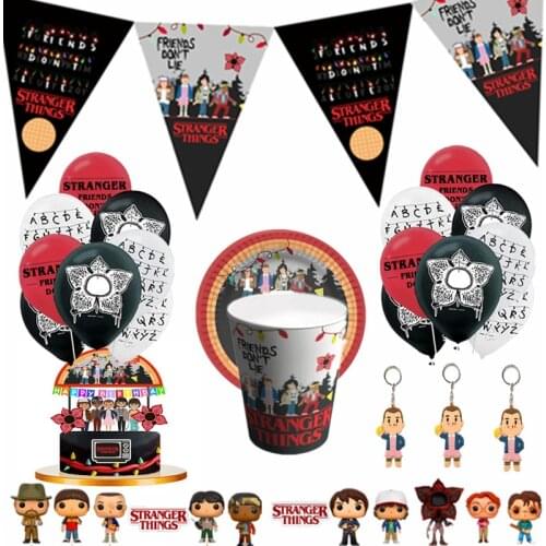 Cartoon Game theme Stranger Things Theme Birthday Party Decoration Plate cups Banners balloons Party Supplies Toy