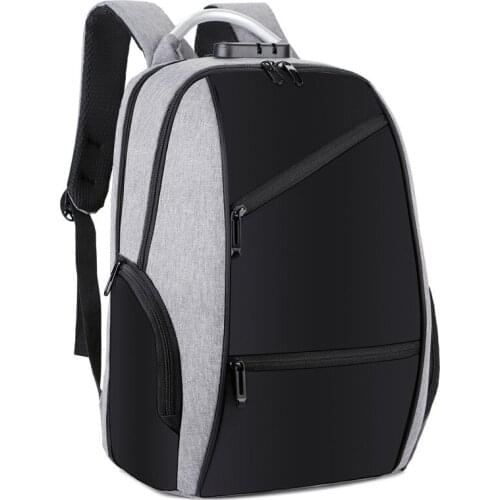Anti Theft Backpack Men with Code Lock Oxford Black Large Capacity Leisure Bagpack Male