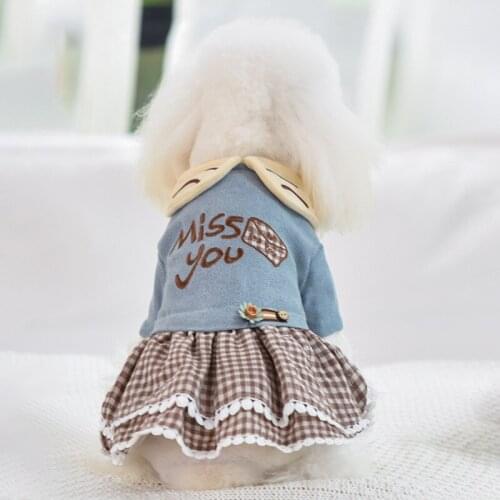 Pet dog clothes Autumn small dog Princess Teddy winter dog skirt than bear female pet jumpsuit