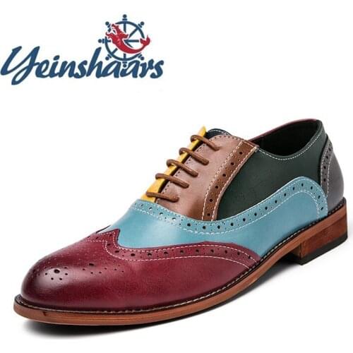 Oxford Shoes For Men Brogues Shoes Lace-Up Casual Men Shoes Business Wedding Dress Footwear Male Formal Oxfords Big Size 38-48