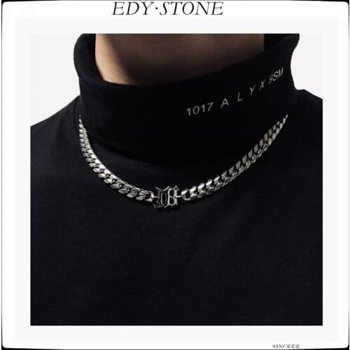 EDY MISBHV Hip Hop Punk Necklace Titanium steel Thick Cuba Chain Clavicle Necklace For Women Girl Men Rapper Party Jewelry New