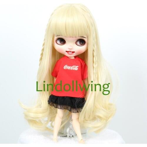 9-10 inch Blyth Wig Long Light Blonde Curly Hair