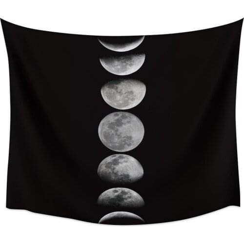 Full Moon Process Black Wall Tapestry Home Wall Decor Tapestry Bedroom Tapestry Wall Hanging Picnic Mat Yoga Mat