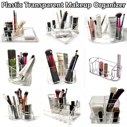 Acrylic Cosmetic Brush Storage Box Table Makeup Orgainzer for Lipstick/Eyebrow Pencil Holder Nail Polish Organizer Display Rack