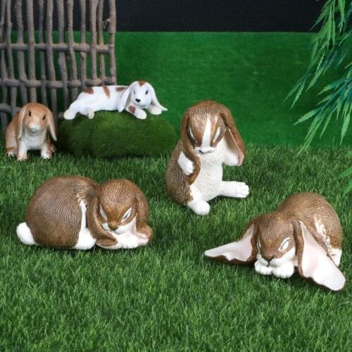 Realistic Animal Models Lop-eared Rabbit Figurine Action Figure Farm animal Model Educational Toys Gift for Children