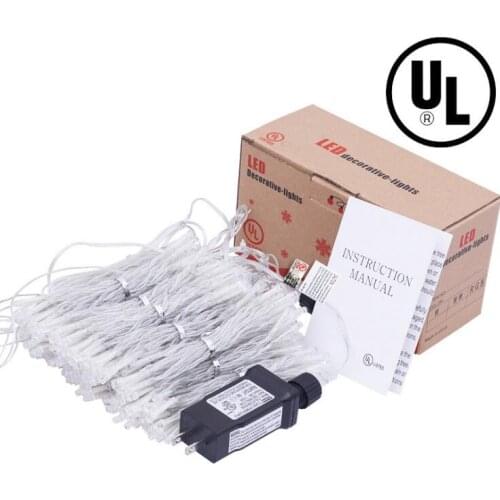 [Seven Neon]UL Safe 3*2M 9.8ft Linkable Curtain Lights Icicle Lights Fairy String Lights with 8 Modes for Christmas Wedding P