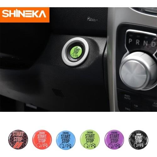 SHINEKA Car Engine Start Stop One Button Start Switch Decoration Cover Stickers For Dodge Challenger/Charger/RAM 1500 2010