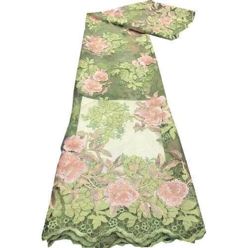 SJ Lace African Lace Embroidered Fabric Nigerian Lace Fabrics 2021 High Quality Lace French Lace Fabric For Women Dress xb3-84