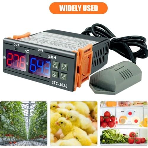 STC-3028 Digital Thermostat Temperature Humidity Controller Intelligent Thermostat Humidistat Thermometer Hygrometer Controller