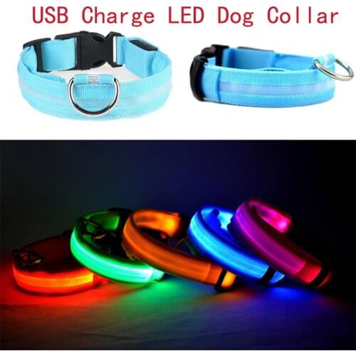 USB Charging Led Dog Collar Anti-Lost/Avoid Car Accident Collar For Dogs Puppies Dog Collars Leads LED Supplies Pet Products