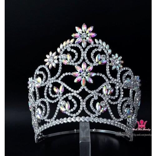 Gorgeous Queen Crown Crown Tiara Rhinestone Crystal Awards Ceremony Tiara Bride Hair Accessories Beauty Queen Crown MO246