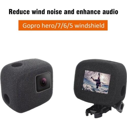 Windproof Wind Foam Noise Reduction Cover Case For Gopro Hero 7 6 5 Foam Windscreen 2021 Black Camera Sponge protect