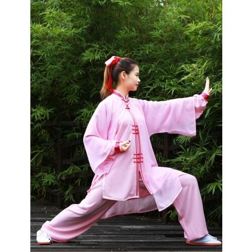 Top quality 3pcs/set spring&autumn kung fu wushu suits Tai chi taiji clothing veil martial arts uniforms blue/yellow/pink