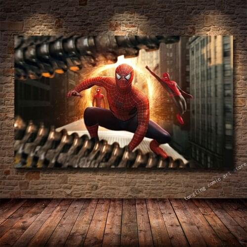 Marvel Painting Superhero Avengers Spider-Man Canvas Print Painting Childrens Room Mural Picture Bedroom Posters Decorative