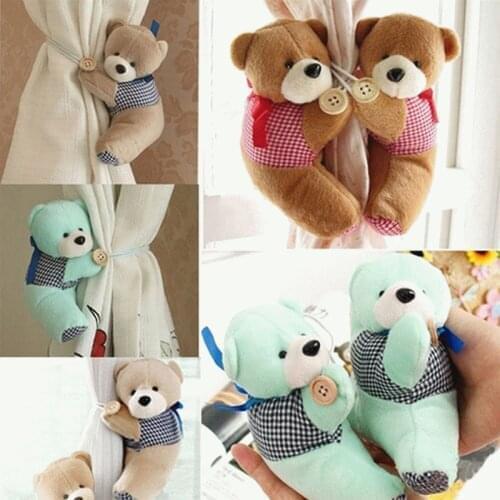 1pc Baby Kid Cartoon Bear Holder Nursery Bedroom Curtain Tieback Buckle Hook 3 Colors Hook Fastener Buckle Home Curtain Decor