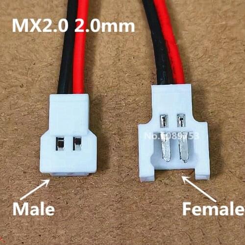 10PCS 51005 51006 MX 2.0mm pitch 2p 3p 4p aerial docking male and female docking Battery Charging Cable connection UL1007 26AWG