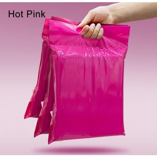 10pcs Printed Tote Bag Express Bag with handle Courier Bag Self-Seal Adhesive Waterproof Plastic Poly Envelope Packaging Bags