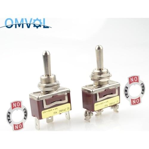 12mm 3position momentary toggle switch (ON) OFF (ON) spring return latching ON-OFF-ON waterproof cover