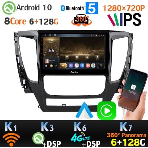 1280*720P Android 10 For Mitsubishi Pajero Sport Montero 360 Panoramic Camera 6+128G GPS Radio Car Multimedia Player CarPlay IPS