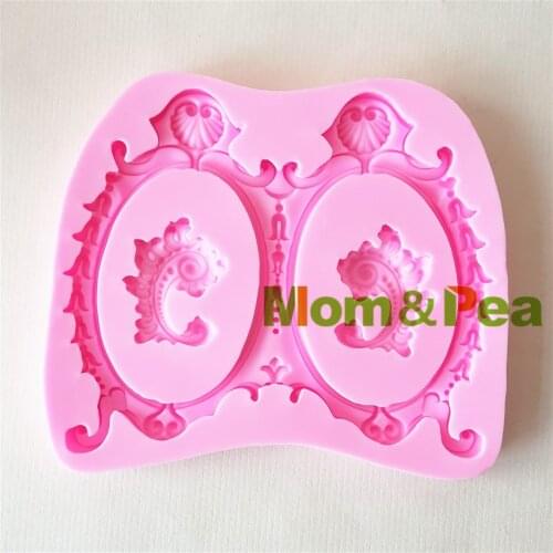 Mom&Pea 1351 Free Shipping Frame Silicone Mold Cake Decoration Fondant Cake 3D Mold Food Grade