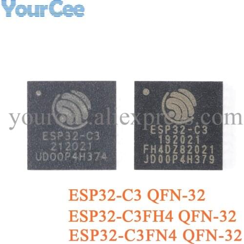 2pcs ESP32-C3 ESP32-C3FH4 ESP32 C3 C3FH4 QFN-32 WiFi Wireless Ble Dual-mode Wireless Communication SMD Chip 32-bit MCU Module