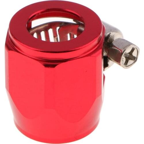 6pcs Aluminum 8AN Fuel Hose Finisher Clamp, Car Auto Fuel line Mounting Clamp, 20x25mm (Red)