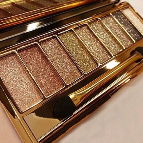 9 Colors Sexy Shimmer Eyeshadow Eye Shadow Palette & Makeup Cosmetic Brush Set