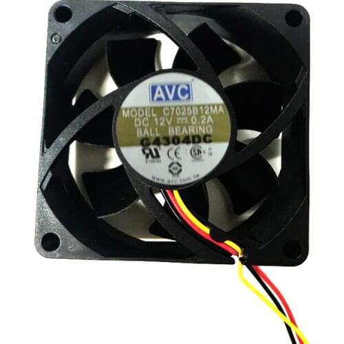 AVC C7025B12MA 7025 DC 12V 0.20A 7cm 70x70x25mm for CPU Cooling Fan