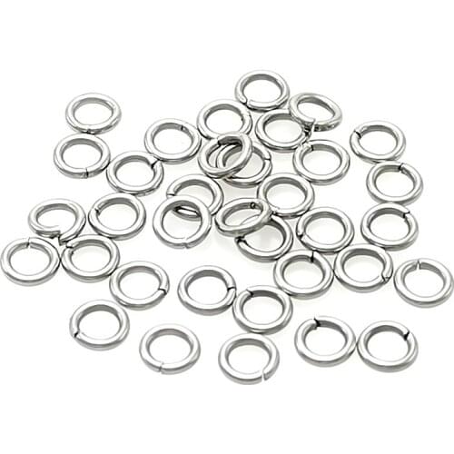 100Pcs Stainless Steel Bracelet Necklace Connection Silent Single Circle Flat Circle of Diy Accessories