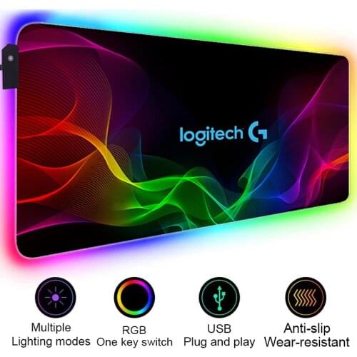 Large Mouse Pad Gamer Logitech Gaming Keyboard Mat Backlit Mat Pc Accessories Gaming Mousepad Rgb Mouse Mats Xxl Mausepad Led
