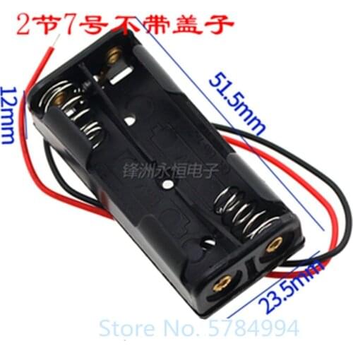 5Pcs 2 x 1.5V AAA SIZE Battery Holder Case Box Black w Wire Lead 2 Slots