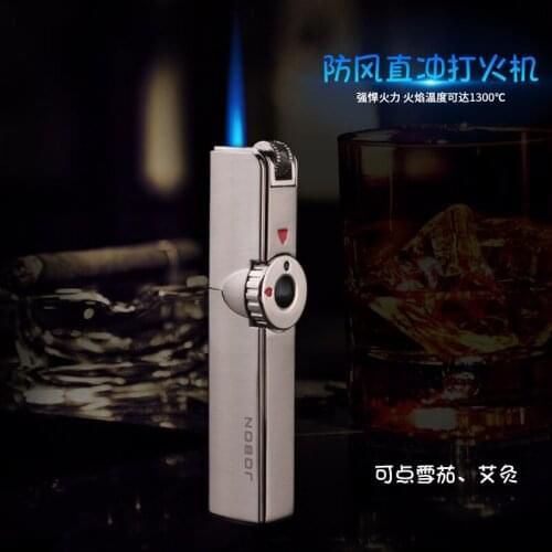 Stripe Gas Torch Lighter Jet Windproof Metal lighter Stripe Flint Lighter 1300 C Butane Cigar Cigarette Accessories