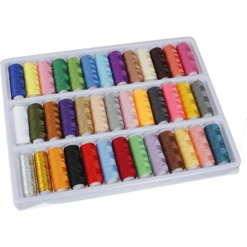Hot sale-39 Rolls Assorted Colour Spools Polyester Thread For Sewing Hand Machine