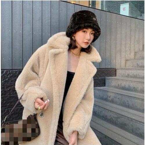 HStar Longer Version Winter Faux Fur Warm Long Thick Coat Long Sleeve Female Teddy Bear Coat Casual Loose Oversize Outwears