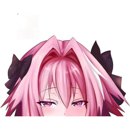 Personality Astolfo Pink Peek Decal Windows Occlusion Scratch Cartoon Car Stickers Personality Bumper Decoration Apply To Car