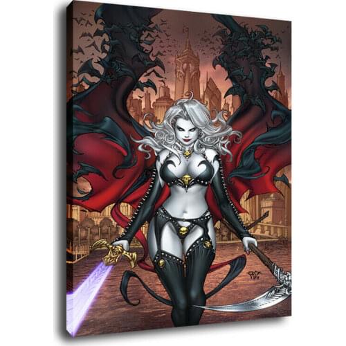 HD Print Painting Home Brown Flowers Black Fight Lady Decor Canvas Poster Modular Pictures Modern Living Room No Frame Wall Art