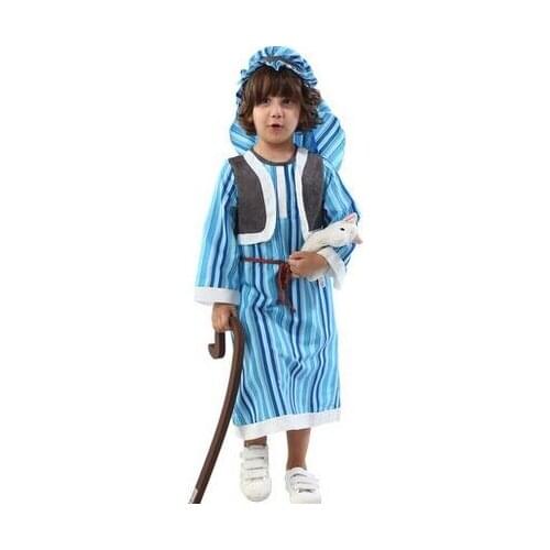 Boys costume arab robe performance wear kids arabian prince costumes halloween cosplay costumes for boys blue arabian costume