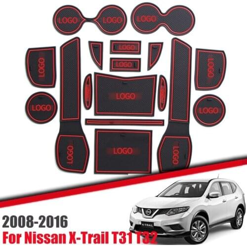 Gate Slot Pad For Nissan X-Trail 2008-2016 T31 T32 Interior Door Pad Car Cup Holders Non-slip Mats